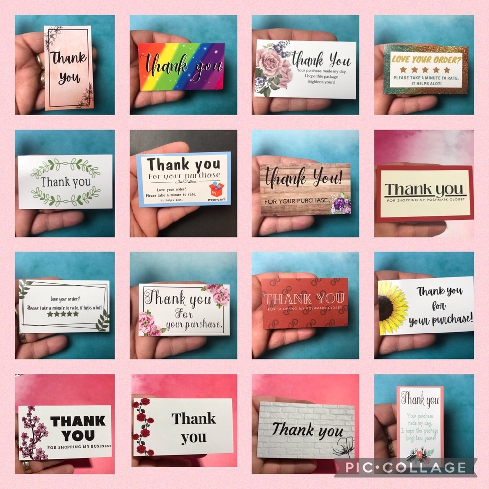 4x$20 // 30 mixed thank you cards size 3.5”x2.